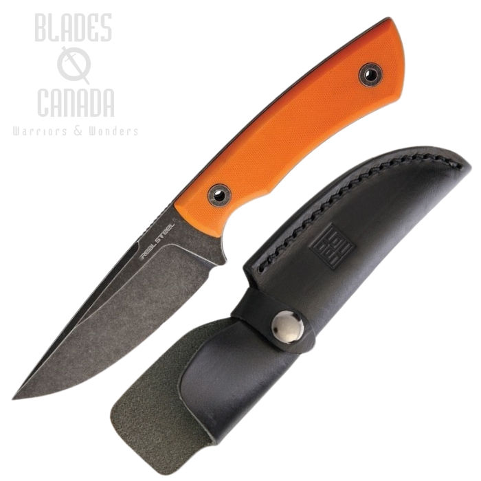 Real Steel The Forager Fixed Blade Knife, 14C28N, G10 Orange, 3751